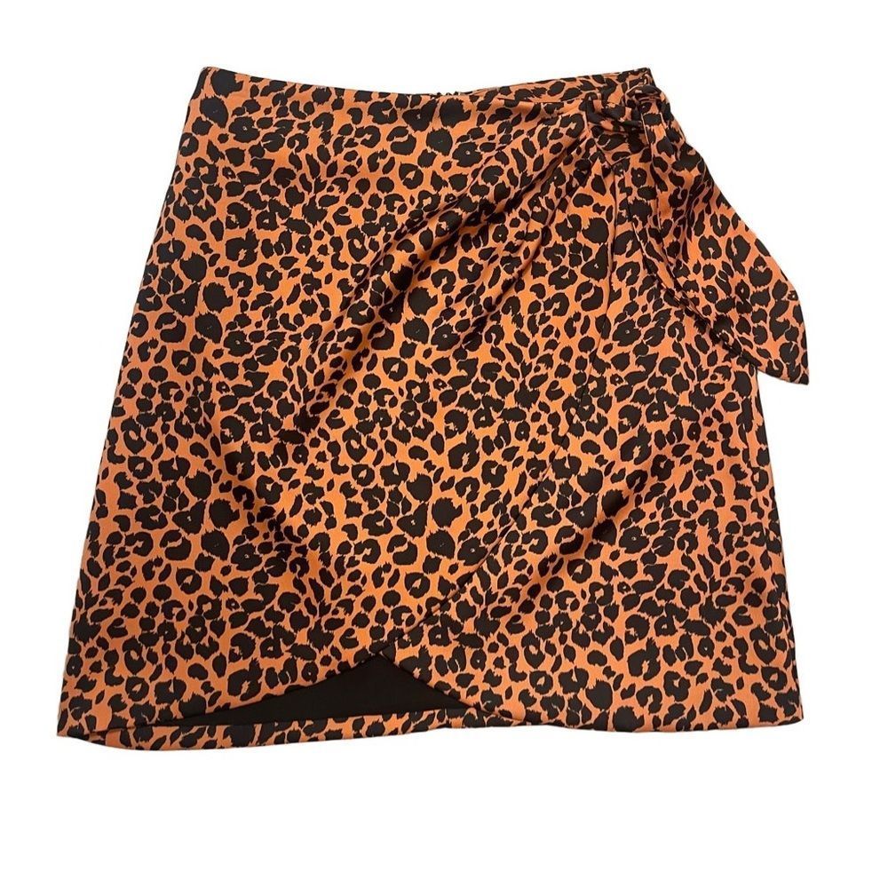 Gianni Bini Animal Print Faux Wrap Skirt